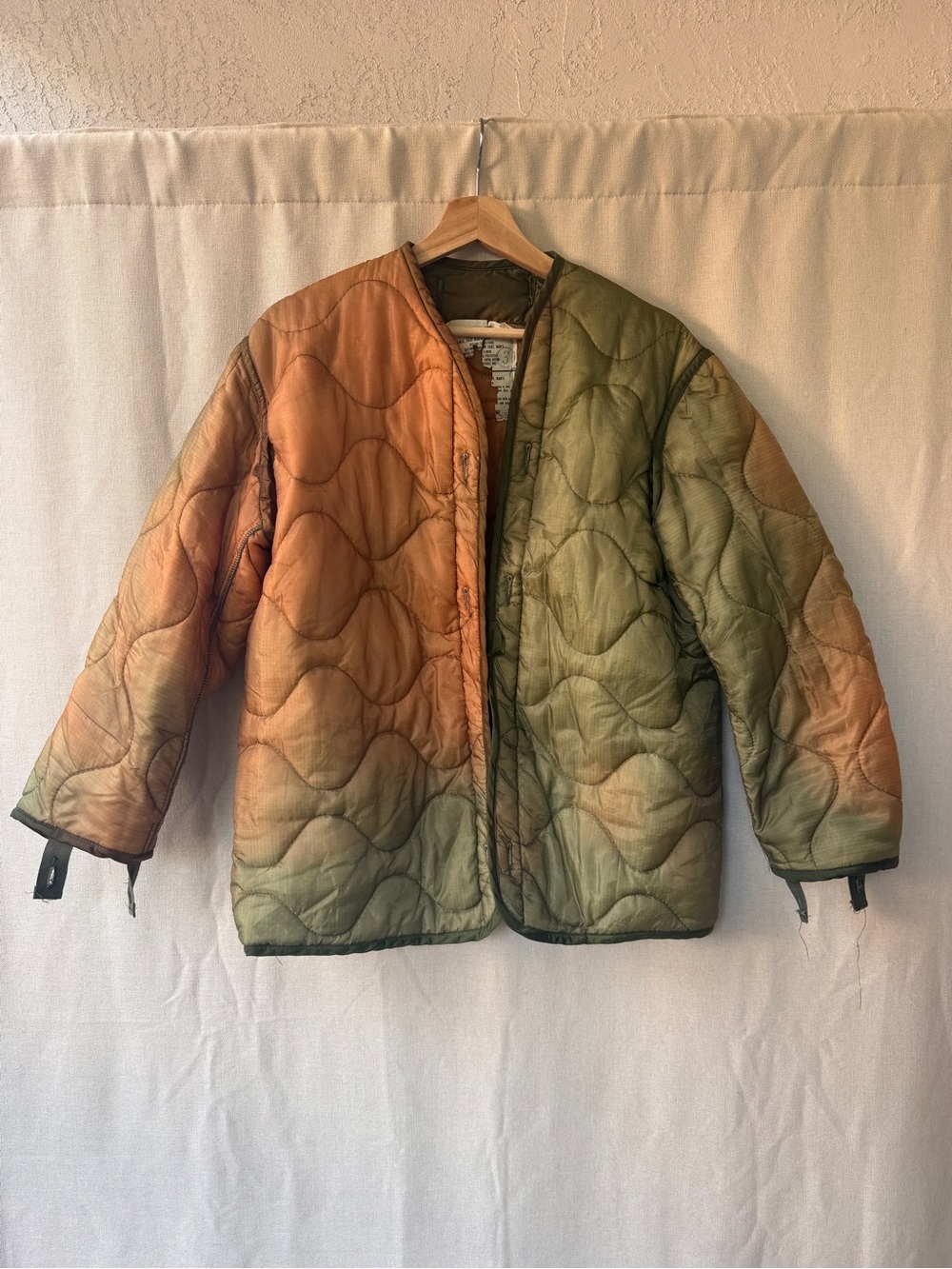 Army Quilted Under Jacket - Green & Orange